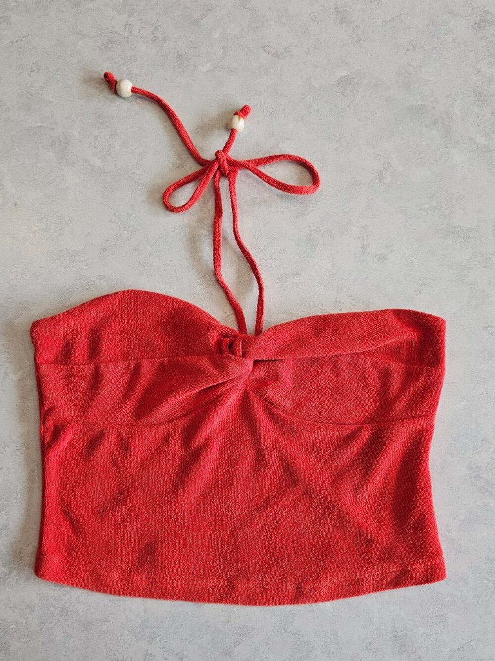 Terry Knit Tube Top, H&M Orange Size Medium Retro 70's, Y2K